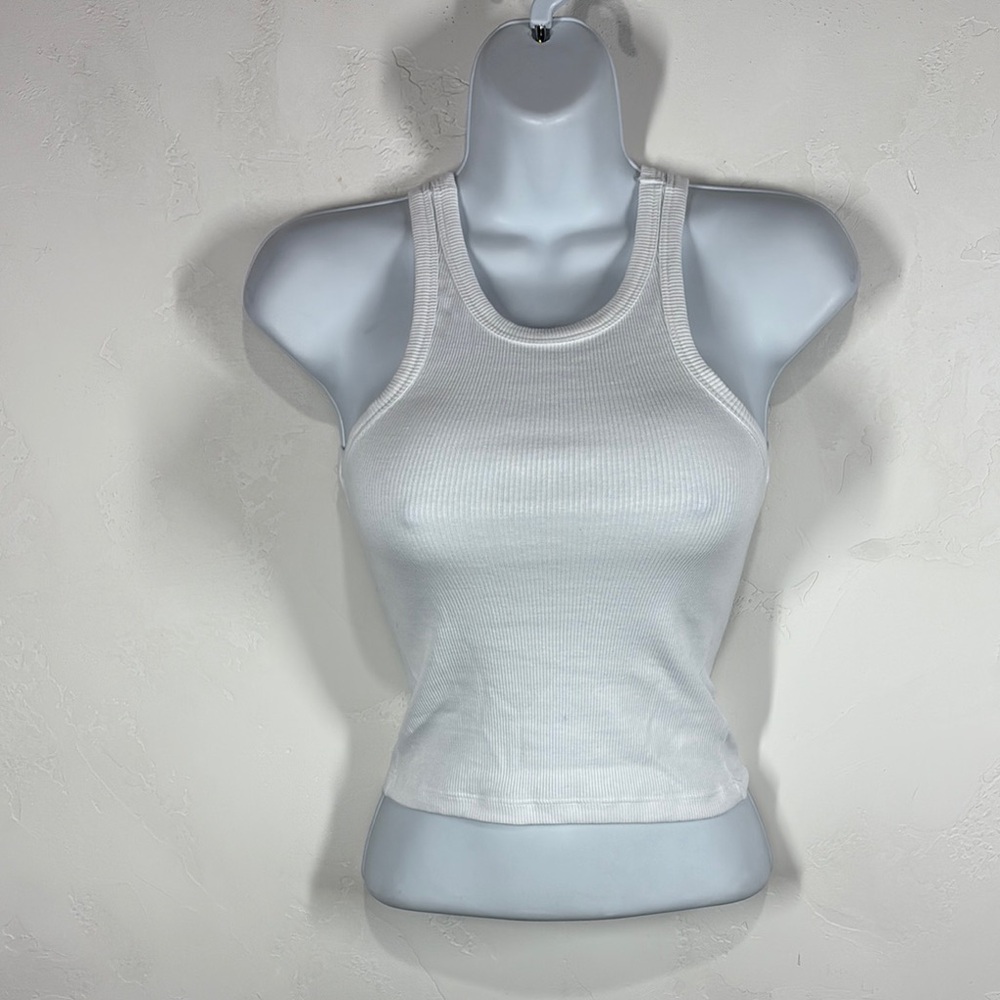 NWT Addax White Ribbed Tank Top size small
